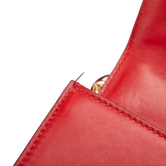 Gucci Paddock Leather Shoulder Bag Red - Picture 6 of 11